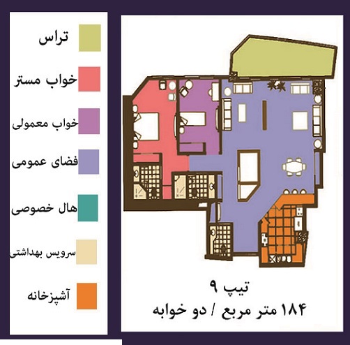   فرشته : فروش ( پیش فروش )  آپارتمان 184 متری فوق مدرن در خیابان فرشته تهران